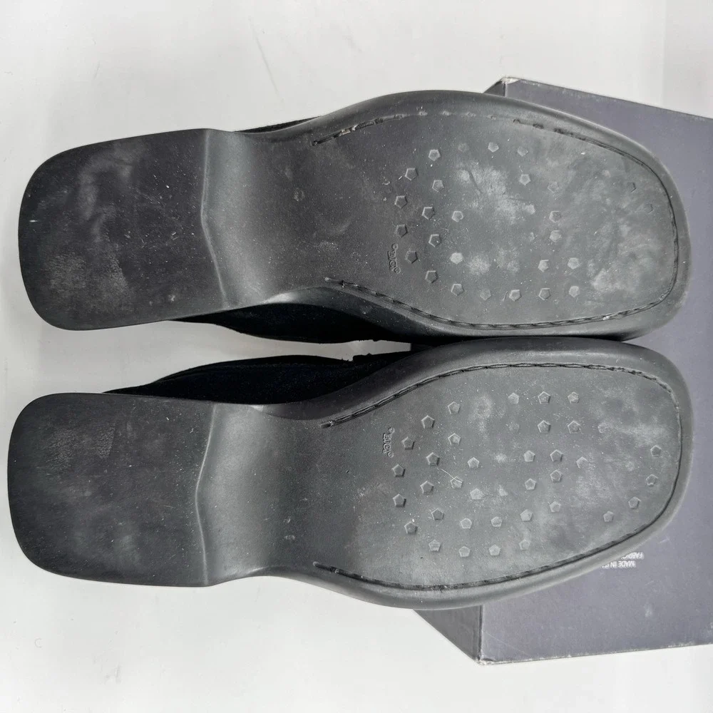 d.lepori Loafers Mens US Sz 10 / 43 black horsebit suede shoes Made in Italy Y2K